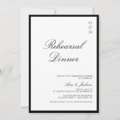 Zwart-wit elegante kalligrafie repetitie diner kaart (Voorkant)