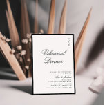 Zwart-wit elegante kalligrafie repetitie diner kaart<br><div class="desc">Elegante kalligrafie zwart-wit moderne repetitie dineruitnodiging.</div>