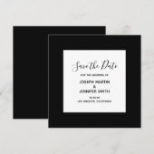 Zwart-wit elegante kalligrafie Save the Date (Voorkant / Achterkant)
