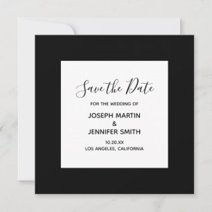 Zwart-wit elegante kalligrafie Save the Date