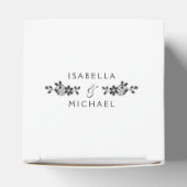 Zwart-wit elegante  kant bruiloft gunst bedankdoosjes (Bovenkant)