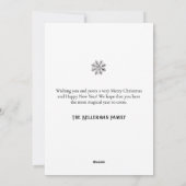 Zwart Wit Elegante Kerstboom Feestdagenkaart (Achterkant)