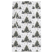 Zwart Wit Elegante Kerstboom Klein Cadeauzakje (Voorkant)