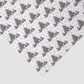 Zwart Wit Elegante Kerstboom Tissuepapier (Detail)