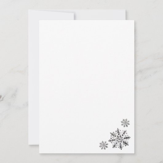 Zwart & Wit Elegante Kerstfeest Uitnodiging (Achterkant)