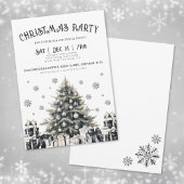 Zwart & Wit Elegante Kerstfeest Uitnodiging
