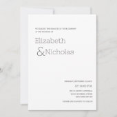 Zwart-wit elegante klassieke bruiloft kaart (Voorkant)