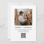 Zwart-wit elegante klassieke formele bruiloft kaart (Achterkant)