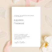 Zwart-wit elegante klassieke minimale bruiloft kaart