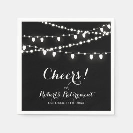 Zwart & Wit | Elegante Klassieke Pensioenfeest Servet