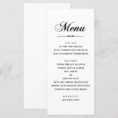 Zwart-wit elegante klassieke typografie bruiloft menu (Voorkant / Achterkant)