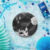 Zwart & Wit Elegante Masquerade Party Borden Papieren Bordje (Feest)