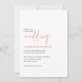 Zwart-wit elegante minimalistische bruiloft kaart (Voorkant)