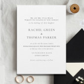 Zwart-wit Elegante Minimalistische formele bruilof Kaart