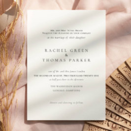 Zwart-wit Elegante Minimalistische formele bruilof Kaart