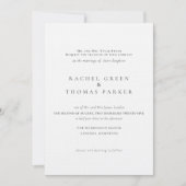 Zwart-wit Elegante Minimalistische formele bruilof Kaart (Voorkant)