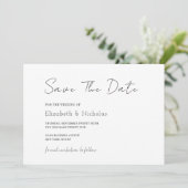 zwart-wit elegante minimalistische klassieke trouw save the date (Staand voorkant)