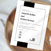 Zwart-wit elegante moderne bruiloft kaart