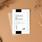 Zwart-wit elegante moderne bruiloft kaart