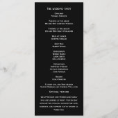 Zwart-wit Elegante Moderne Bruiloft Programmakaart (Achterkant)