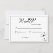 Zwart-wit Elegante Moderne Bruiloft RSVP Kaartje (Voorkant)