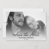 Zwart-wit Elegante Moderne Foto Sla de datum Save The Date (Voorkant)