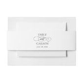 Zwart-wit Elegante Moderne Kalligrafie Minimal Uitnodigingen Wikkel (Voorkant Voorbeeld)