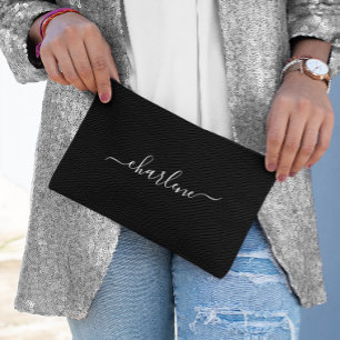 Zwart-wit Elegante Naam Etui