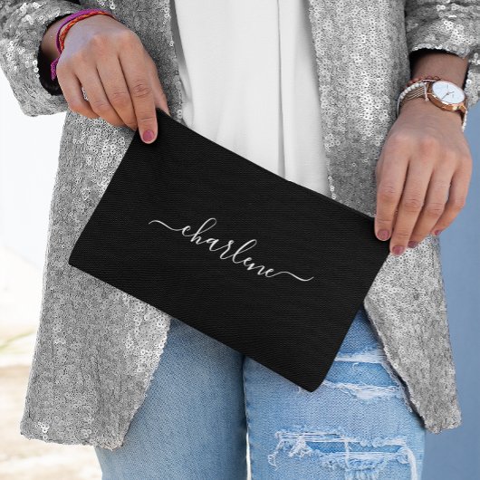 Zwart-wit Elegante Naam Etui