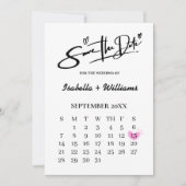 Zwart-wit Elegante QR Wedding Save The Date Kaart (Voorkant)