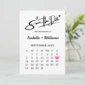 Zwart-wit Elegante QR Wedding Save The Date Kaart (Staand voorkant)