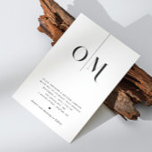 Zwart-wit elegante schone minimalistische bruiloft kaart