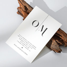 Zwart-wit elegante schone minimalistische bruiloft kaart