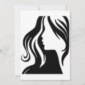 Zwart wit elegante schoonheidssalon grand opening kaart (Achterkant)