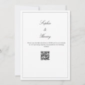 Zwart-wit elegante script QR-code Save The Date (Achterkant)