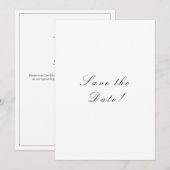 Zwart-wit elegante script QR-code Save The Date (Voorkant / Achterkant)