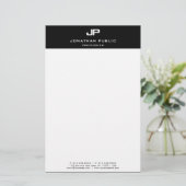 Zwart Wit Elegante Sjabloon Gepersonaliseerd Moder Briefpapier (Staand voorkant)