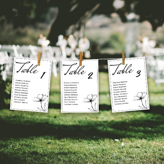 Zwart & Wit Elegante Tafel Zittafel Kaart