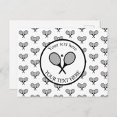  zwart & wit elegante tennisrackets briefkaart (Voorkant / Achterkant)