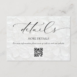 Zwart-wit Elegante Trouwdetails Informatiekaartje