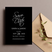 Zwart & Wit Elegante Trouwen Save The Date Kaart