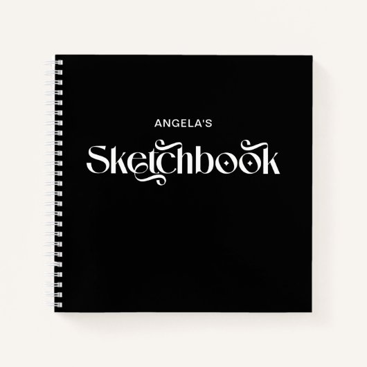 Zwart-wit elegante typografie schets notitieboek (Voorkant)