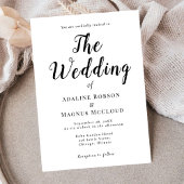 Zwart Wit Elegante Typografie Script Wedding Kaart