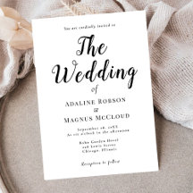 Zwart Wit Elegante Typografie Script Wedding