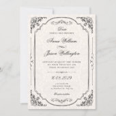 Zwart-wit elegante victoriaanse bruiloft kaart (Voorkant)
