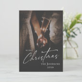 Zwart-wit Elegante Vrolijke Kerst Kaart (Staand voorkant)