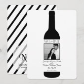 Zwart-wit Elegante Wijnbruiloft Save the Date (Voorkant / Achterkant)