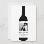 Zwart-wit Elegante Wijnbruiloft Save the Date (Voorkant)