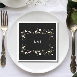 Zwart & Wit Elegante Wilde Bloemen Bloemstuk Bruil Servet