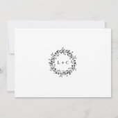 Zwart & Wit Elegante Wilde Bloemen Trouwfoto Save The Date (Achterkant)